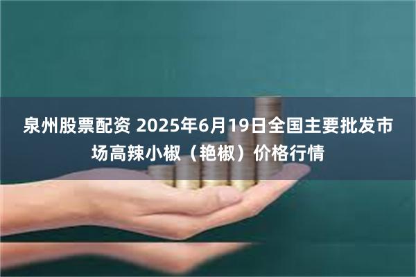泉州股票配资 2025年6月19日全国主要批发市场高辣小椒（艳椒）价格行情